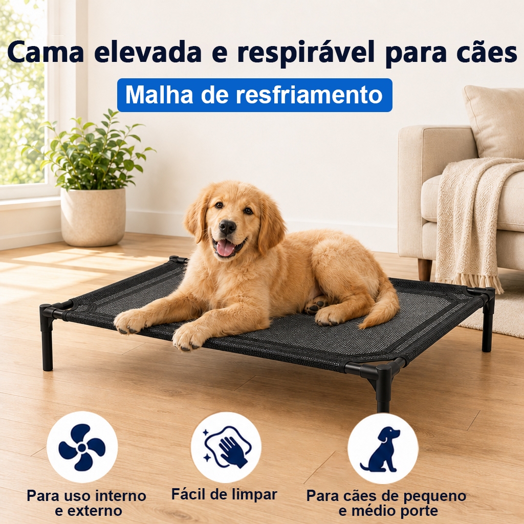 Cama Elevada Pet Tipo Zee Dog Caminha Suspensa P M G Aco Cachorro Gatos Resistente Anti Mofo Grande