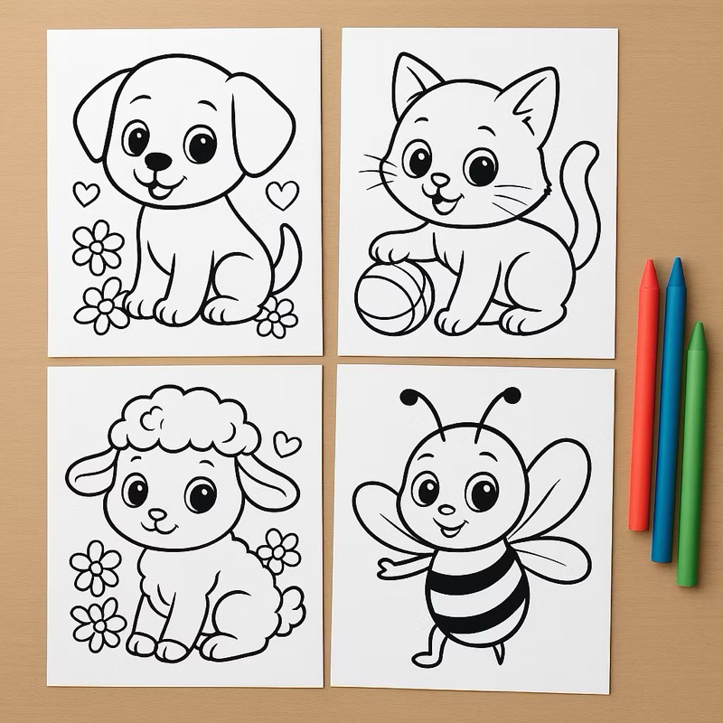 300 Desenhos Soltas Apenas Desenhos Para Colorir E Pintar Imagens Sortidas Varias Quantidades - 2 desenhos por folha