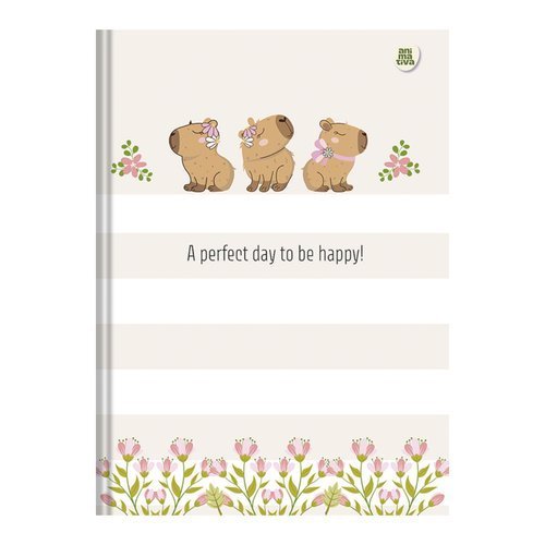 Caderno Costurado 160 Folhas Capivara Sortido Papel Branco Alta Gramatura Anotações Estudo Escritório
