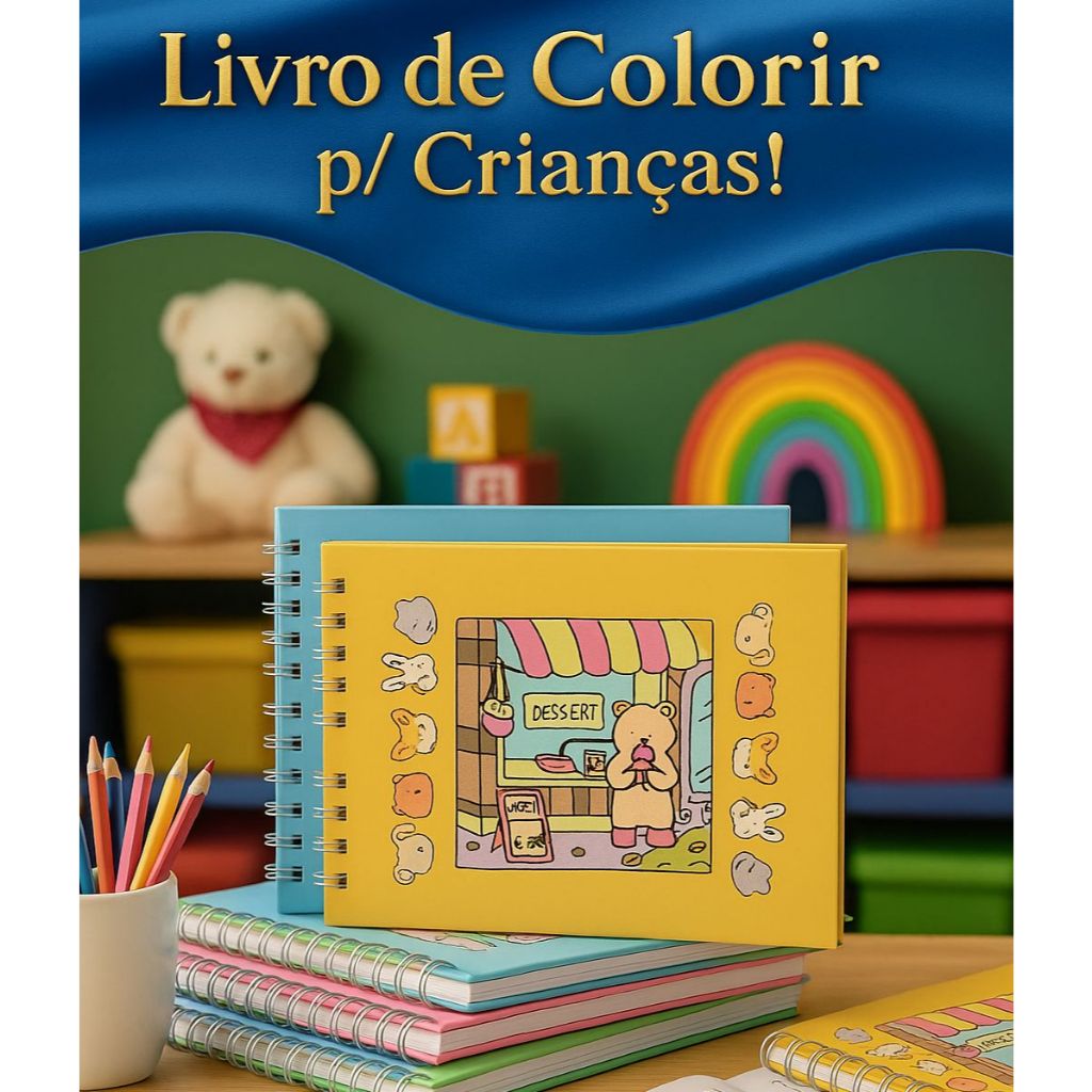 Livro de Colorir com 50 Folhas Sortidas Criatividade Diversão Arte Infantil