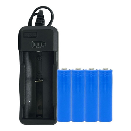 4 Baterias Recarregaveis Original Microfone Kdr200 + Carregador Com Led Indicador De Carga De Baterias Recarregaveis