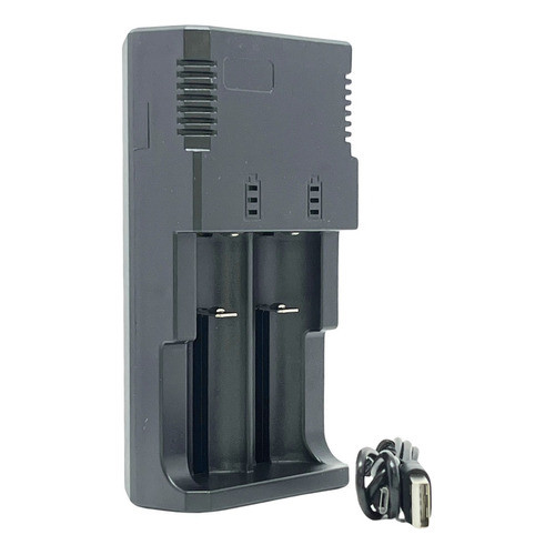 Carregador USB Duplo SEM VISOR Com Led Indicador De Carga Para Bateria 26650 18650 Com Mola