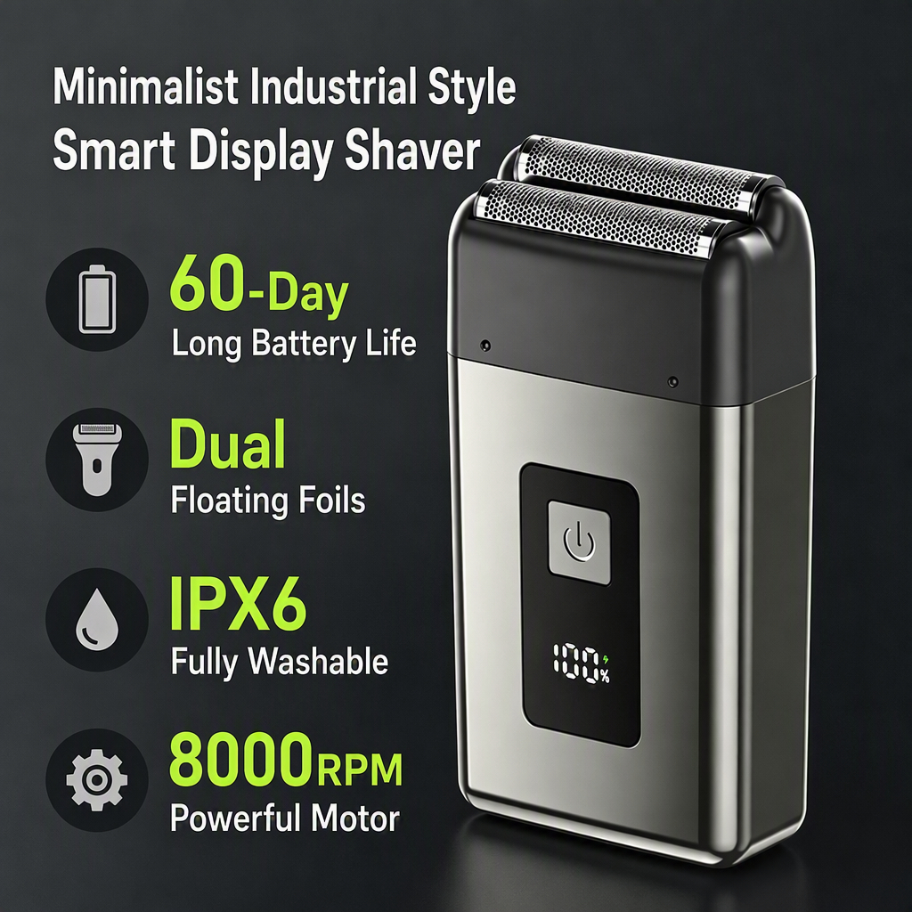 MAIZIUP Máquina De Barbear Masculina Barbeador Elétrico Cortar Cabelo Tipo-C Carregamento Com Indicador 8000RPM Motor Fo