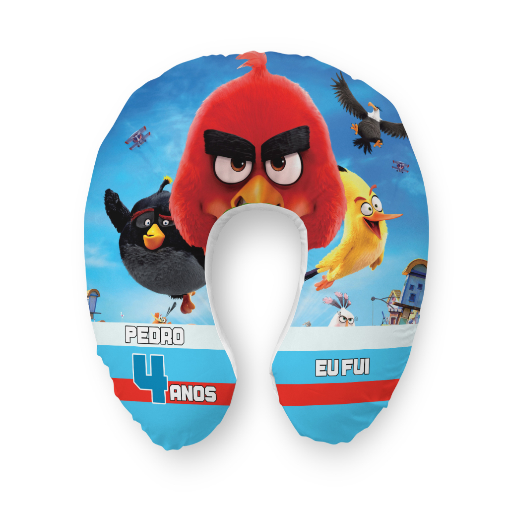 Almofada de Pescoço Personalizada Red Bomb Chuck Angry Bird Adulto Infantil