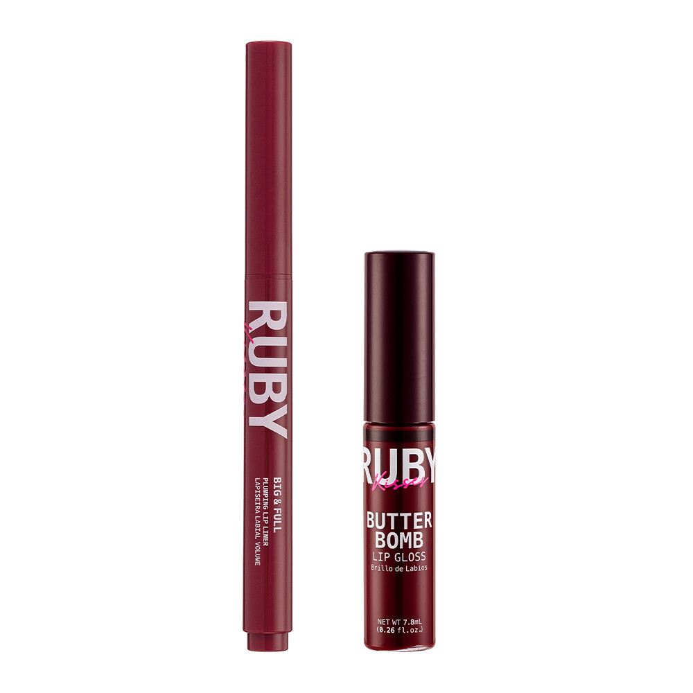 Butter Bomb Gloss Savage + Lapiseira Labial Volume Big & Full Red Wine - Ruby Kisses