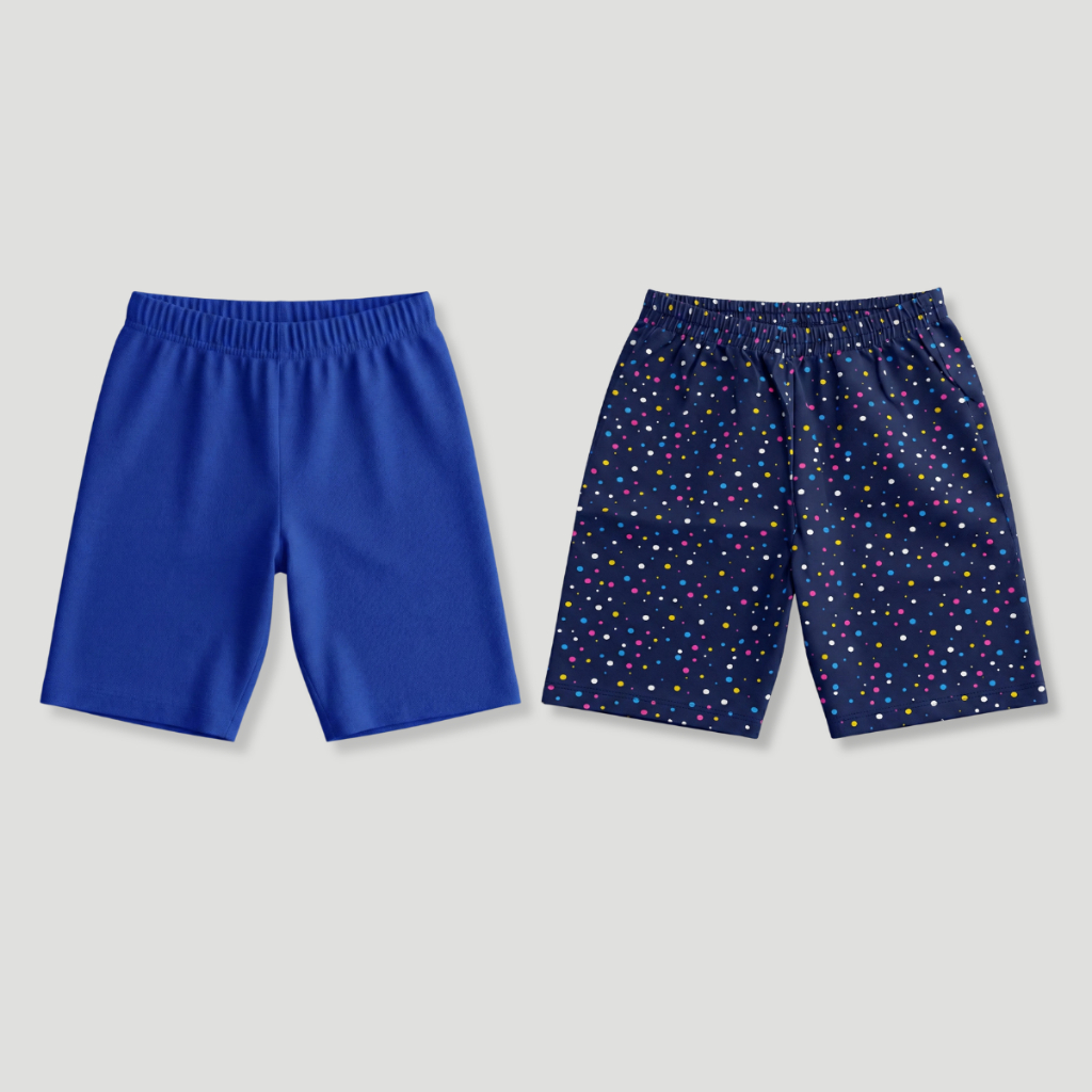 Kit 2 Peças Bermuda Ciclista Infantil Feminina Algodão Short Menina Moda Juvenil Basico Dia a Dia