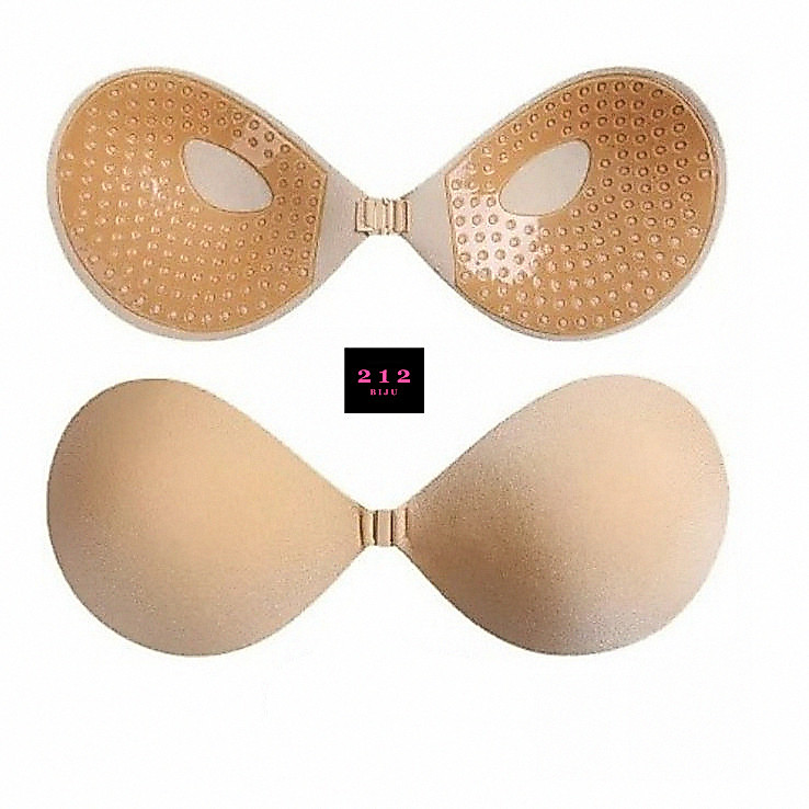 Sutiãs Oval Adesivo Silicone Invisível Com Amarração Levanta Seio Push Up