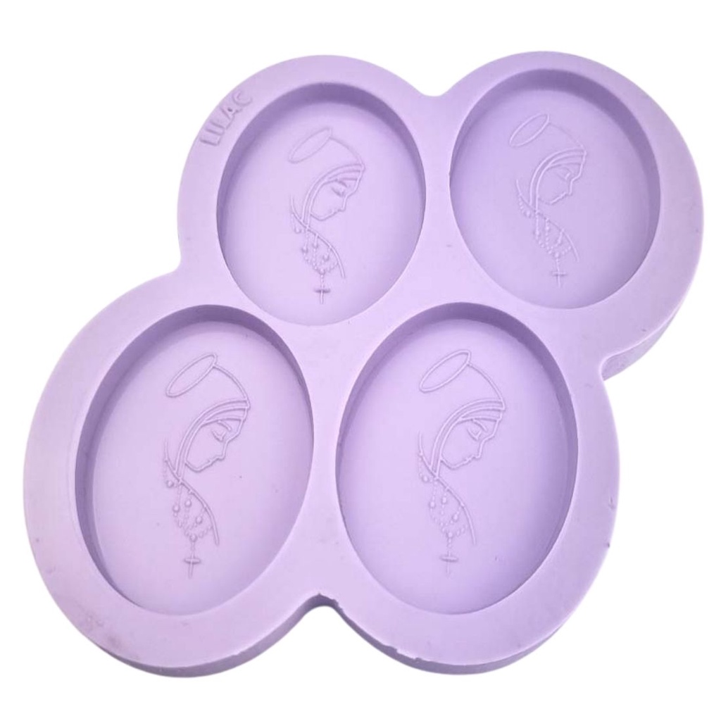 Molde de Silicone para Resina Paleta Nossa Senhora Oval - 4 cavidades (5 cm)