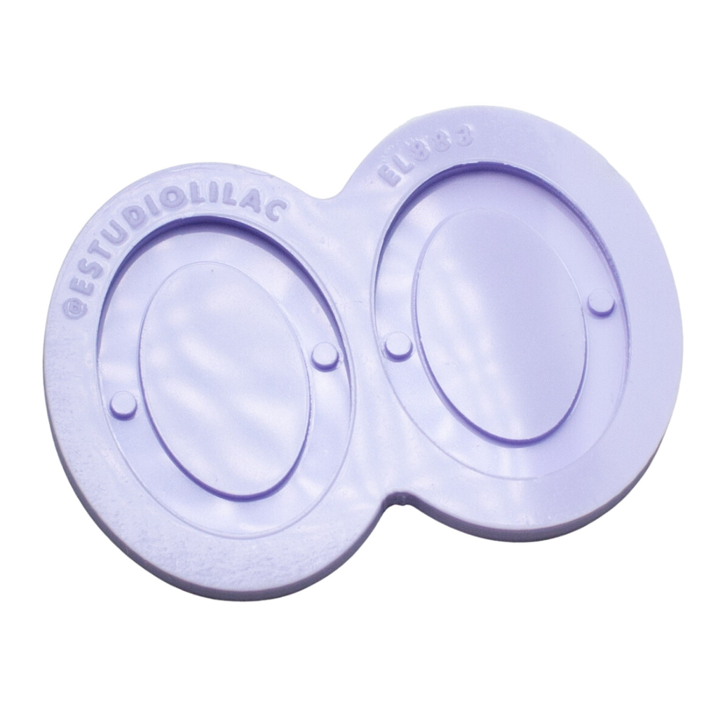 Molde de Silicone para Resina Relicário Oval - 2 cavidades (4,4 cm)