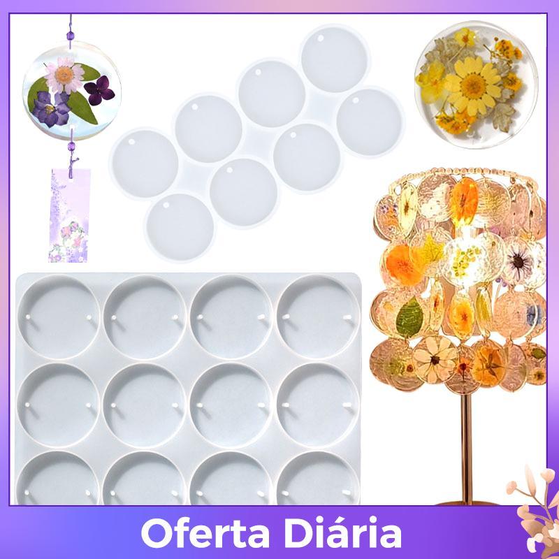 Esteque no 8/12 Pçs Redondo Oval Pingentes Molde De Resina DIY Brincos Epóxi Encantos Silicone Para Fazer Jóias Chaveiro