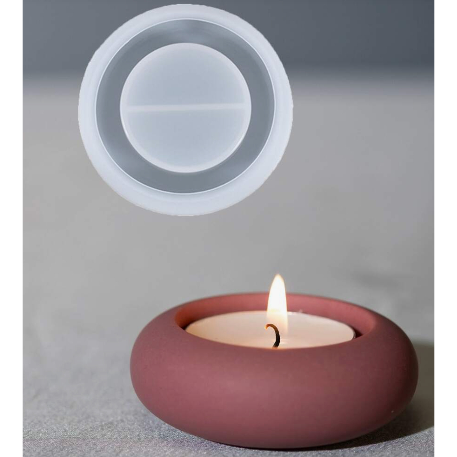 Molde de silicone redondo com borda/ Oval/ Vela / Sabonete/ Artesanato