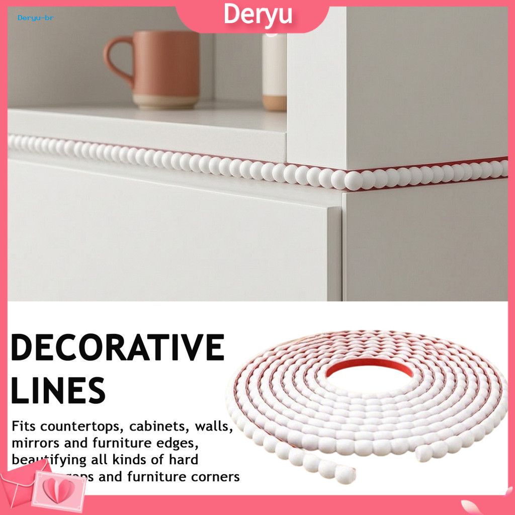 Soft Pet Molding for Home Flexible Peel and Stick Wall Trim 3d Beaded Decorative Edge Protector for Cabinets for Southea