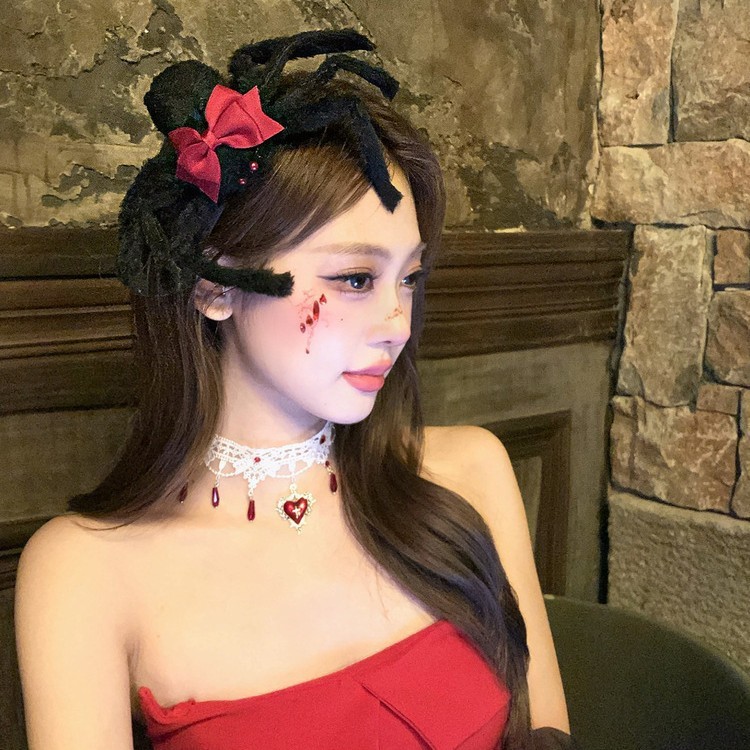 Y2k série escura aranha morcego asas grampo de cabelo Halloween foto cos engraçado arco decoração adereços cocar