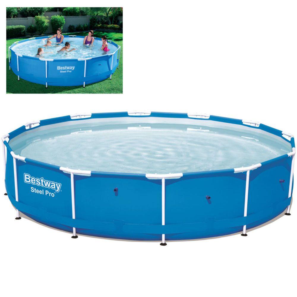Piscina Estruturada Redonda Bestway Steel Pro 6473 Litros Lona em PVC Estrutura em Aço e PVC