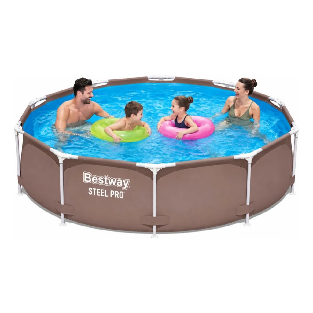 Piscina Estrutural Bestway Steel Pro 5000 Litros 3,05m x 76cm Montar Familiar Resistente De Aço Suporta 6 a 7 Pessoas