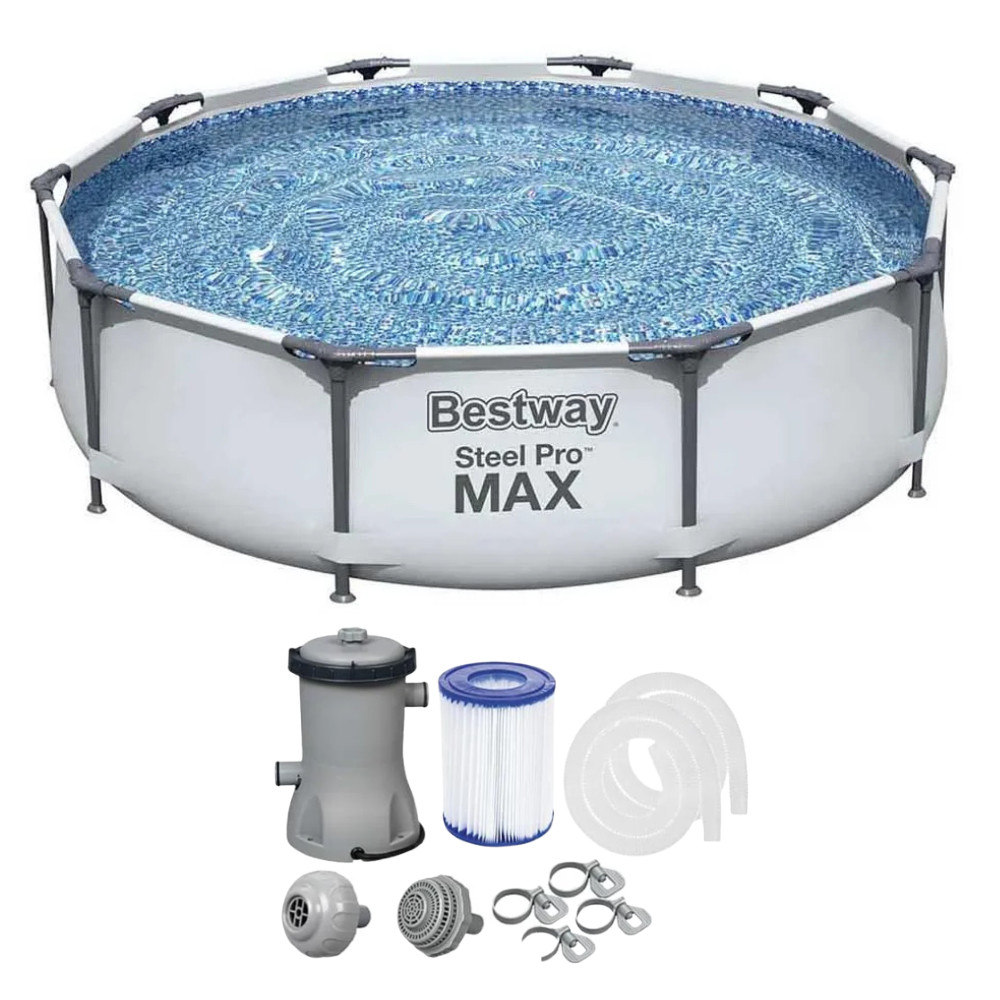 Piscina Estrutural 4678L Bestway Steel Pro MAX 3,05m x 76cm + Filtro 1.249L/h 127V