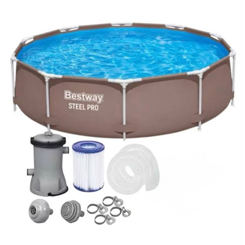 Piscina Estrutural 5000 Litros Steel Pro + Filtro 1249L/H Bestway