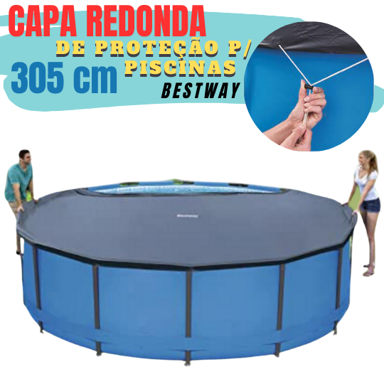 Capa Cobertura Para Piscinas de Estrutura Metálica FlowClear Steel Pro Max Bestway 3.05M