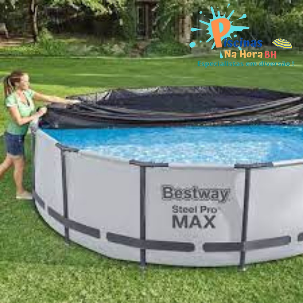 Cobertura Tampa Para Piscinas de Estrutura Metálica FlowClear Steel Pro Max Bestway 3.66M.