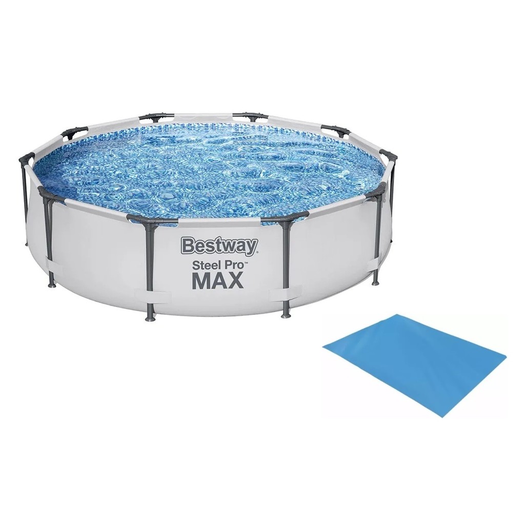 Piscina Bestway 5000 Litros Steel Pro Max CINZA Standard 56406 com FORRO (4678 litros)