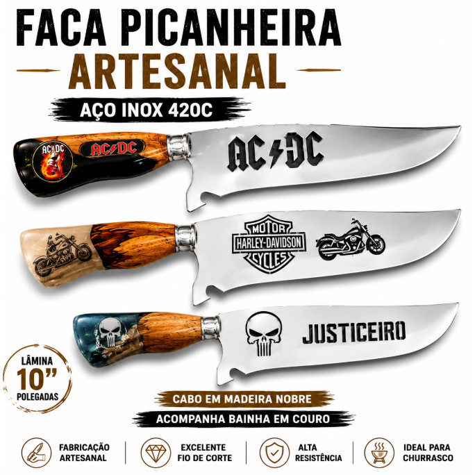 Faca Picanheira Artesanal 10