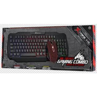 Combo Mouse e Teclado Xtrike-Me MK-501, 3200DPI, RGB, 6 Botões Programáveis, backlit, Black/Red, MK501KIT pronta Entrega