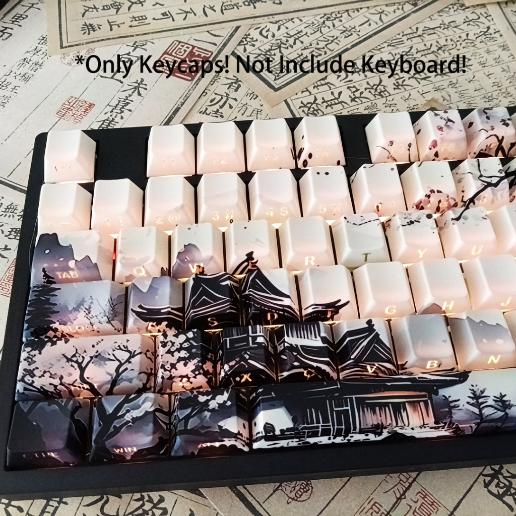 Moon Night PBT Shine Through RGB Backlit Keycaps Dye Sub Keycap Cherry Profile Para Teclado