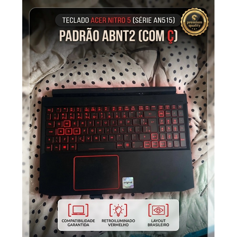 Teclado Original Acer Nitro 5 ABNT2 (Com Ç) - Black & Red Backlit |