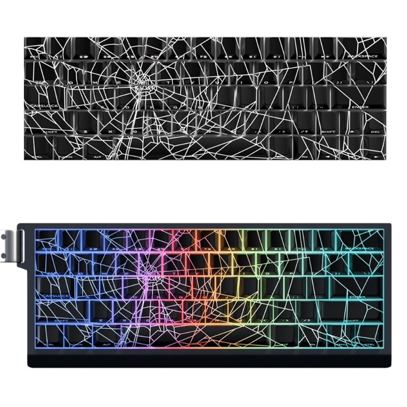 XI Spiders Keycaps 64 74Key Double Shot Side Print Backlit Keyset Sublimações De Tinta Amplamente Para 60 61 63 64 65 67