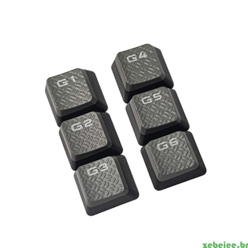 zebeiee 6 Pcs G1 2 3 4 5 6 Slip Keycap ABS Backlit Texture Caps Para Teclados Jogos STRAFE K95