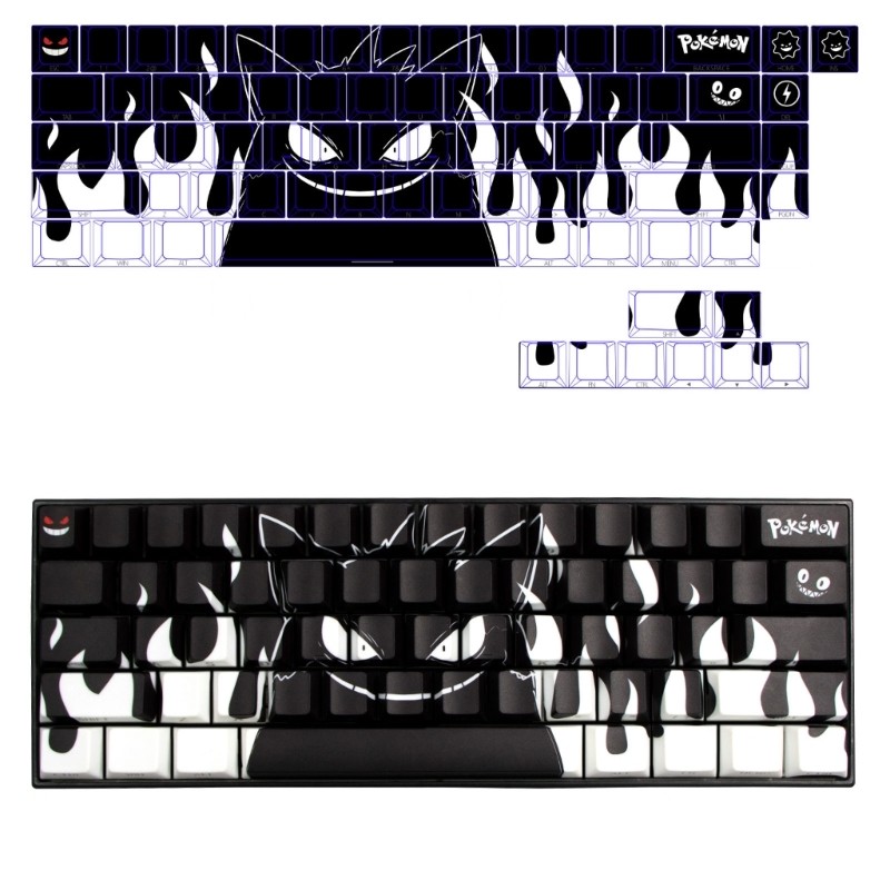 XI Pokémons Gengar Keycap 140 74Key Dye Sublimações Side-lit Backlit Para Interruptores