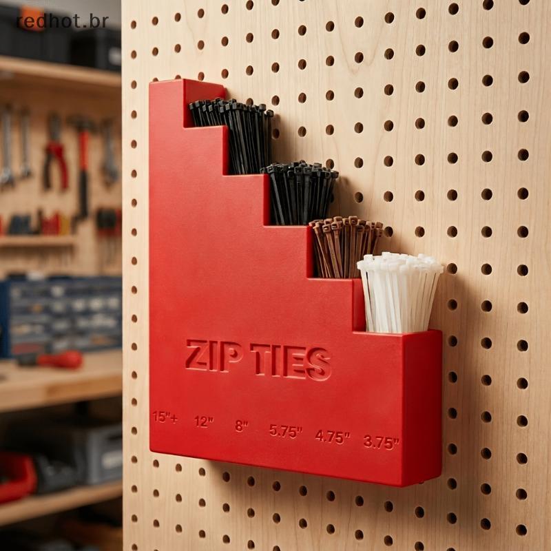 REBR 5 Tier Wall Mount Zip Tie Holder Ra Organizador De Amarração De Cabo Resistente Para Garagem Oficina Artesanato Arm