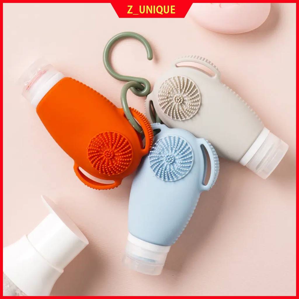 Conjunto De Frascos De Escova De Silicone Para Viagem Daiso Korea 100ml x 3 Unidades (Opção Facial/Pincel Corporal)