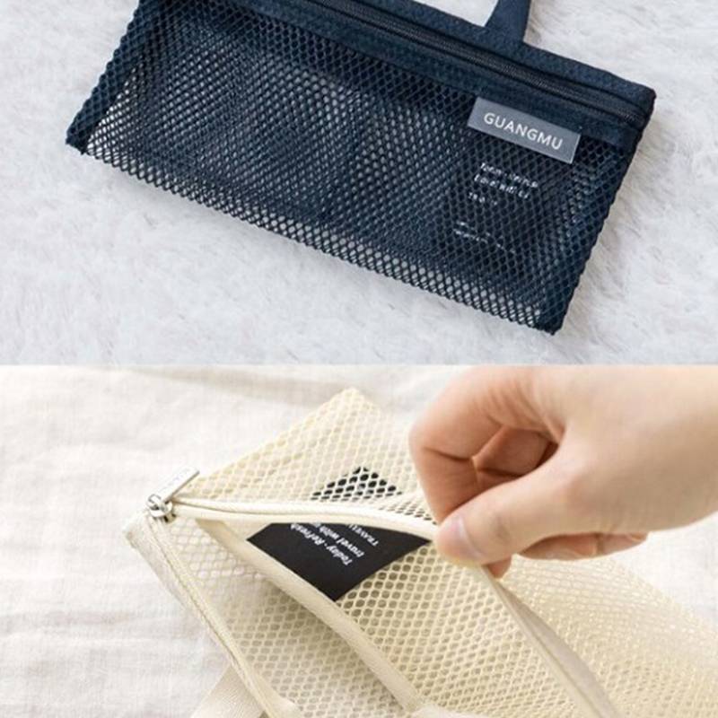 [jageekt] Bolsa De Armazenamento De Praia De Malha De Nylon Para Viagem Portátil Pincel De Maquiagem Escova De Dentes Pa