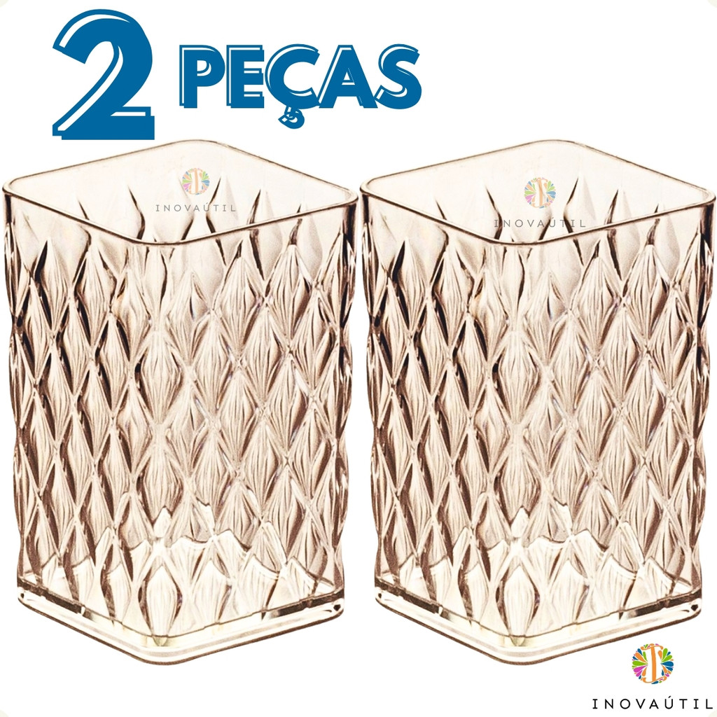 Organizador Multi Uso Porta Pincel de Maquiagem Kit 2 Peças Acessórios Escovas Batom Bancada