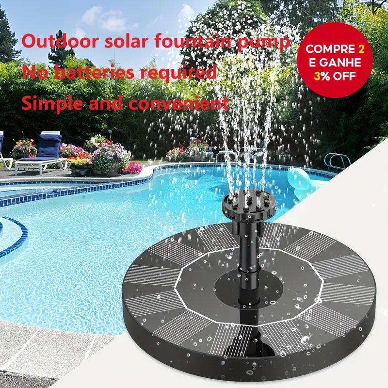Bomba De Fonte Flutuante SOLAR De Uma Peça 13cm Luz Sem Bateria Alimentada Para Lago De Jardim