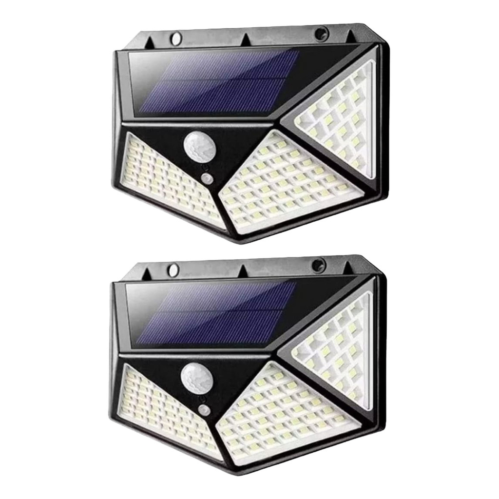 Kit 2 Arandela Luz Solar 100 Led A Prova D'água Promoção