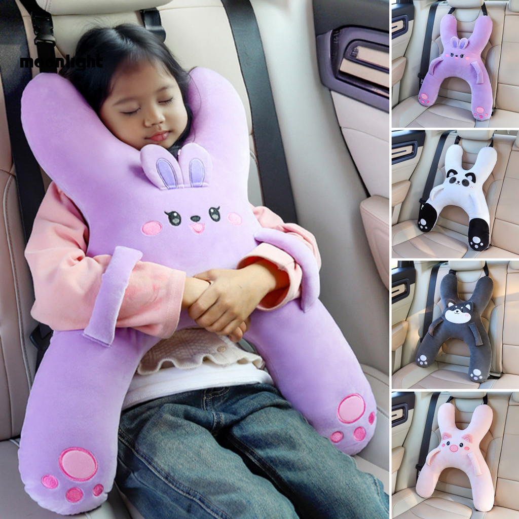 Kids Car Neck Pillow for Travel Soft Plush Headrest Cushion for Toddlers and Children Comfortable Ergonomic Support for