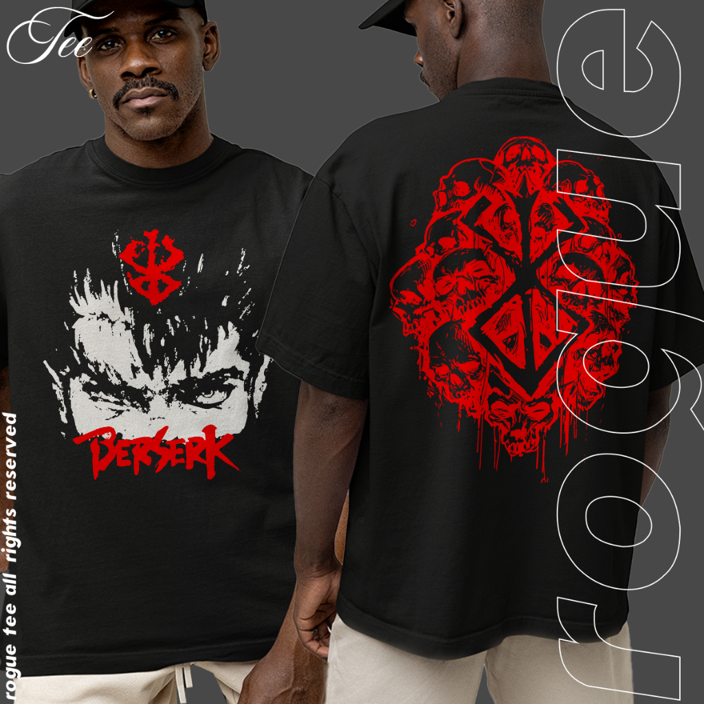 Camiseta Basica e OVERSIZED Guts Eyes Mark Sacrifice Anime Berserk Skull Unissex