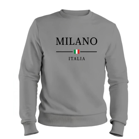 Moletom Sem Gorro Blusa De Frio Milano Italia Casual Capote Gola Careca Estilo Urbano Sueter