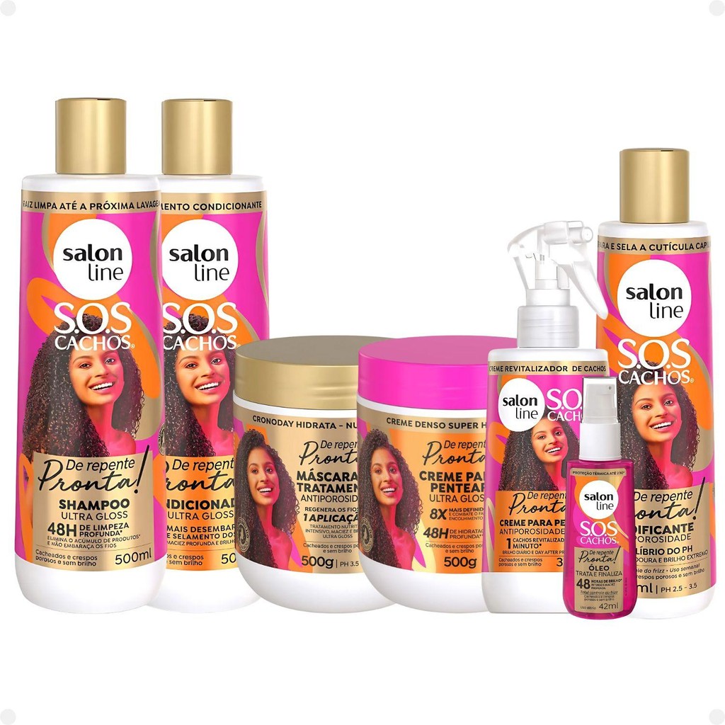 Kit Completo Salon Line Sos Cachos De Repente Pronta!