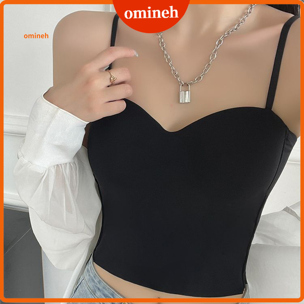 Versatile Color Tank Top Base Layer Women’s Spaghetti Strap with Built-in Bra Double Lined Padded Cami Slim Fit Scoop
