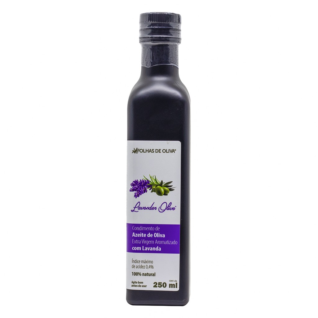 Azeite de oliva extra virgem natural com Lavanda  Folhas de Oliva  - acidez 0,4% - 250ml