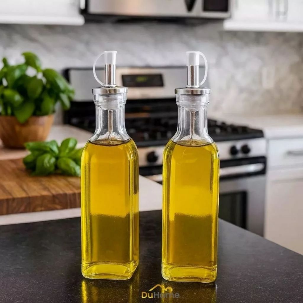 Galheteiro Porta Azeite Vinagre Dosador Vidro  Vinagreiro Azeiteiro 150ML + 250ML Duhome