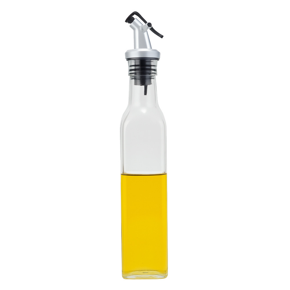 Kit 4 Galheteiro de Vidro Garrafa Porta Azeite 250ml Mesa com Bico Dosador Vinagre Lemis