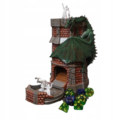 Torre de Dados para RPG - Bastião do Dragão Ancestral (Com Armazenamento)