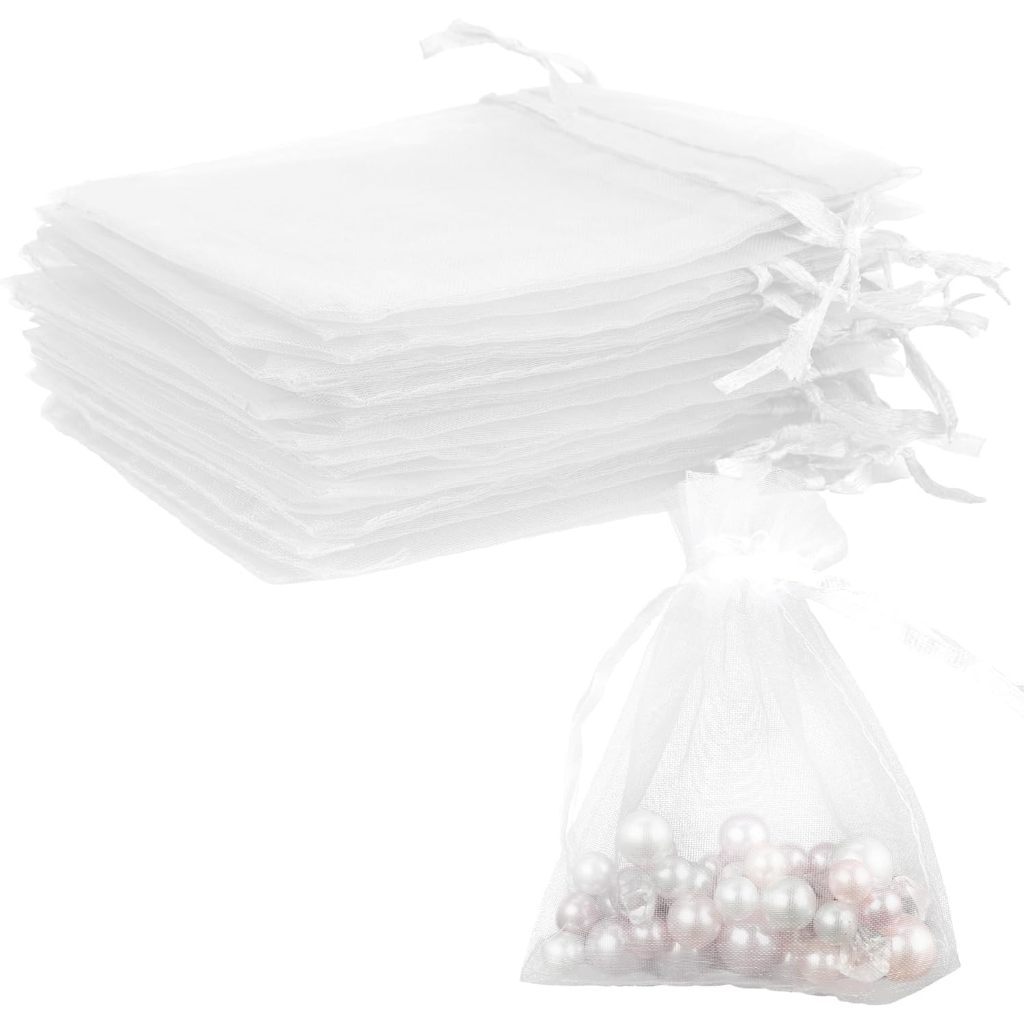 Saco Saquinho Organza Tule Saquinho 7x9 Branco Festa Casamento