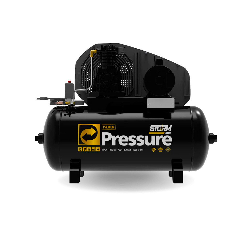 Compressor de Ar Pressure 10PCM 100 Litros com Motor WEG Storm Premium PlugNPlay Monofásico (220V)