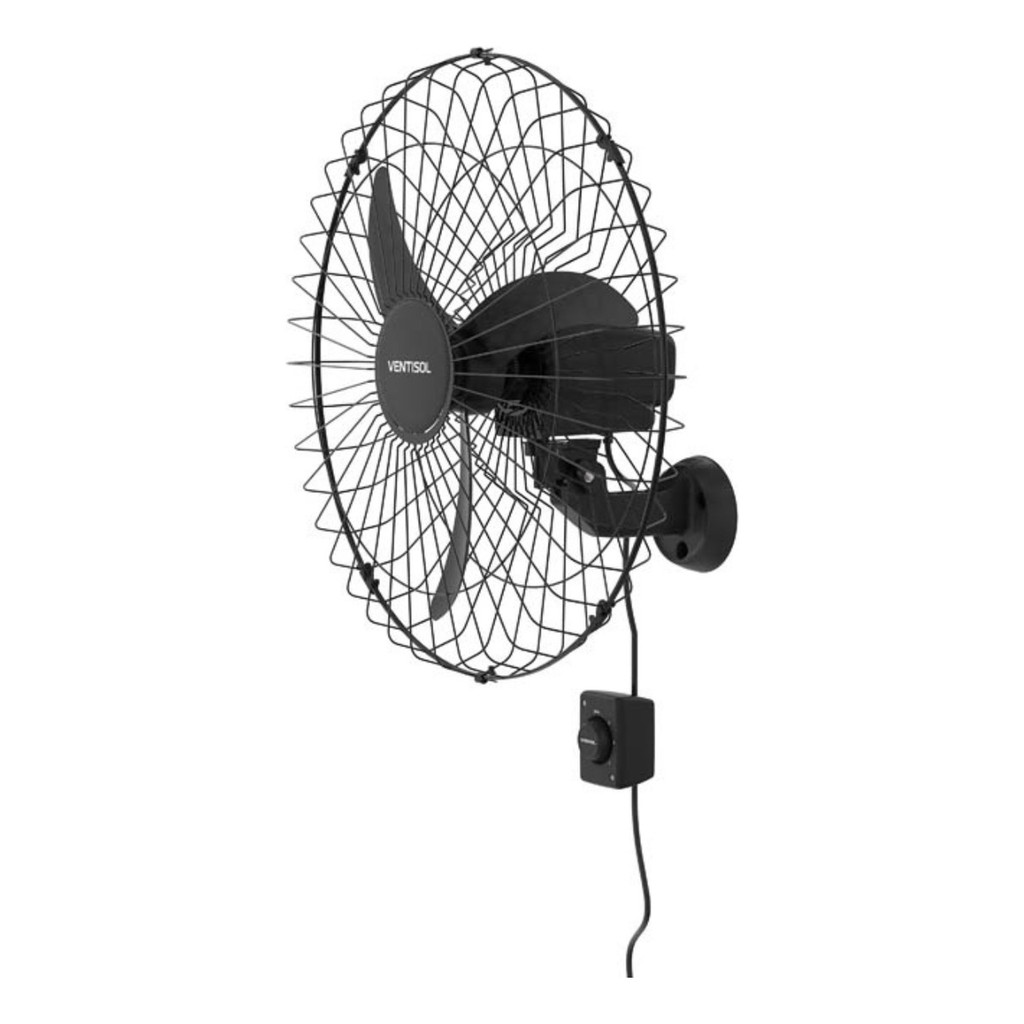 Ventilador Ventisol Premium 60cm Parede Bi-volts 110/220v 3 Pás Preto