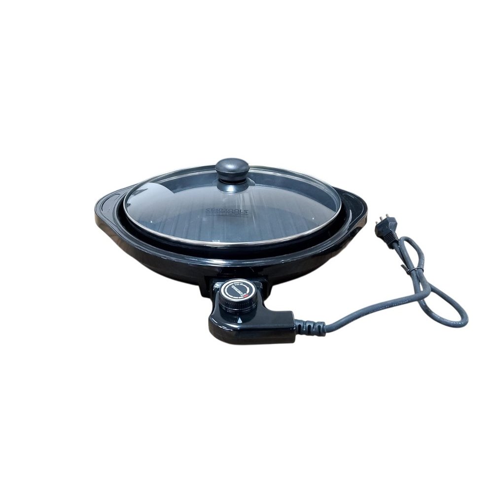 Grill Elétrico Redondo Premium com Termostato 220V - Preta
